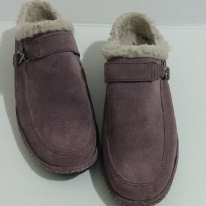 Ladies Suede Winter Lined Mule Slides Size 9